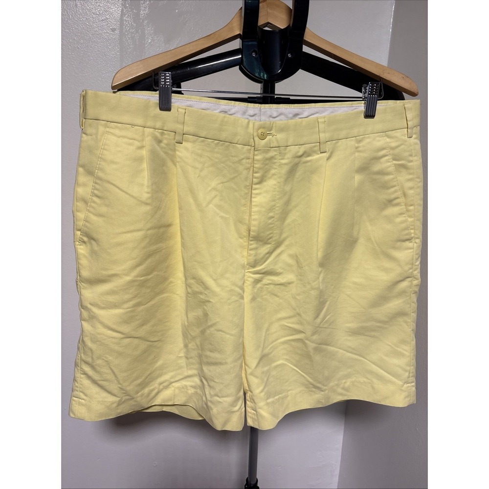Alan Flusser Golf Shorts Mens 40 Khaki Chino Performance Pleated Casual